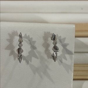 Melinda Maria Silver Spike Huggie Hoop Earrings Mini Hoops